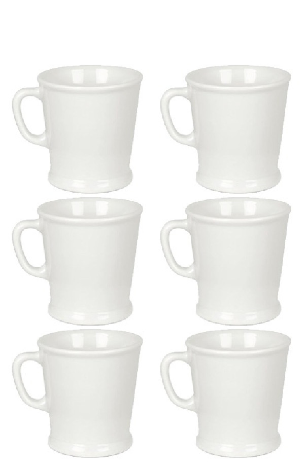 ACME & CO Set x 6 tasses porcelaine 230ml Blanc