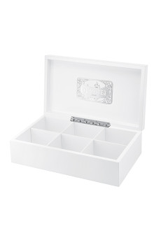 KUSMI TEA Coffret en bois laqué blanc 6 références