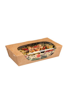 Salade Box boîtes à salade kraft avec fenêtre 35oz/1L x200