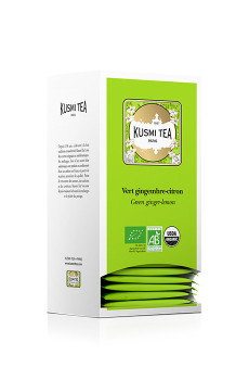 KUSMI TEA - THE VERT GINGEMBRE CITRON SACHET 2Gx25 BIO