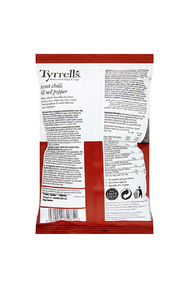 TYRRELLS - CHIPS PIMENT DOUX PAPRIKA 40G x18 TYRRELLS - CHIPS PIMENT DOUX PAPRIKA 40G x18