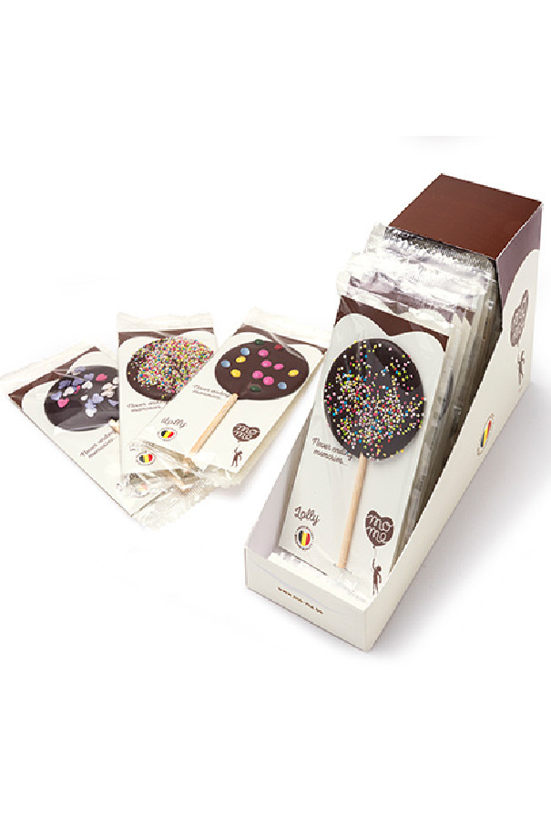 MOME - LOLLY SUCETTE CHOCOLAT NOIR MIX TOPPING 30G x24