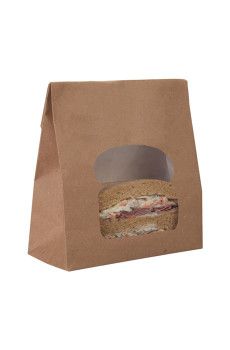 SAC SOS PAPIER KRAFT FENETRE BURGER H.220 x L.155 x P.72 MM x250 SAC SOS PAPIER KRAFT FENETRE BURGER H.220 x L.155 x P.72 MM x250