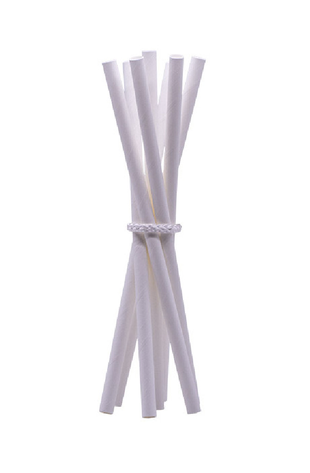 PAILLE PAPIER BLANC Ø8MM L.200MM x150