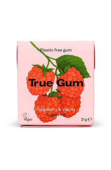 TRUE - CHEWING-GUM FRAMBOISE ET VANILLE SANS SUCRES PRÉSENTOIR 21G x24