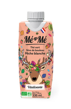 ME-ME - VITALISANTE THE VERT MATCHA SEVE DE BOULEAU PECHE BLANCHE 330ML x12 BIO