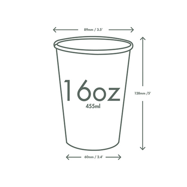 VEGWARE - GOBELET CARTON BLANC 16OZ/473ML Ø89MM x50 LOGO REGLEMENTAIRE VEGWARE - GOBELET CARTON BLANC 16OZ/473ML Ø89MM x50 LOGO REGLEMENTAIRE