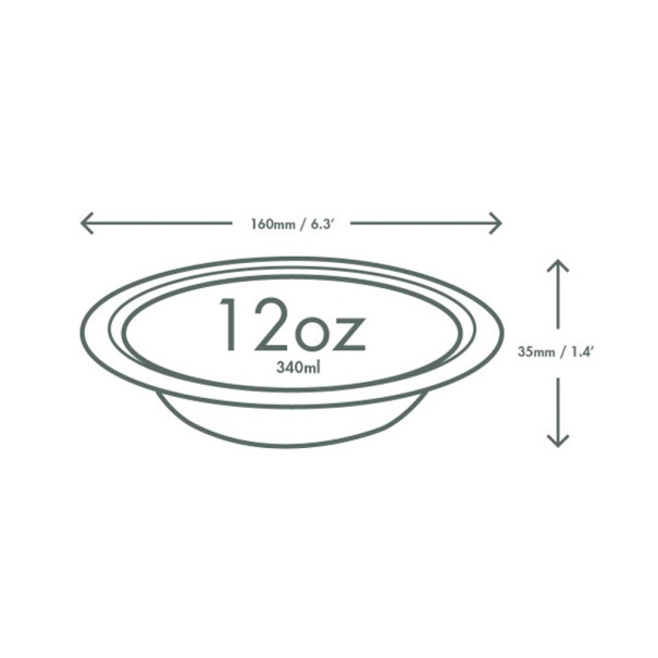 VEGWARE - BOL BAGASSE BLANC COMPOSTABLE 12OZ/355ML x50
