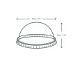 VEGWARE - COUVERCLE DOME PLA COMPOSTABLE POT SOUPE/GLACE 6-10OZ Ø90MM x50