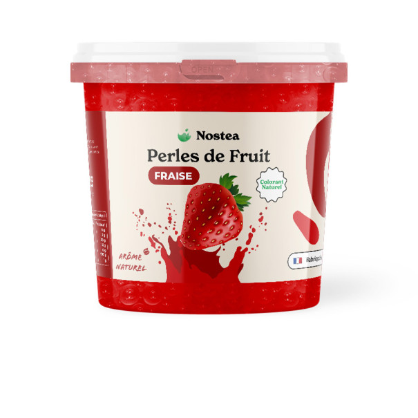 NOSTEA - PERLES DE FRUIT SAVEUR FRAISE COLORANTS NATURELS SEAU 3.2KG NOSTEA - PERLES DE FRUIT SAVEUR FRAISE COLORANTS NATURELS SEAU 3.2KG
