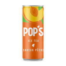 POP'S - THE GLACE SAVEUR PECHE CANETTE 330ML x24 POP'S - THE GLACE SAVEUR PECHE CANETTE 330ML x24