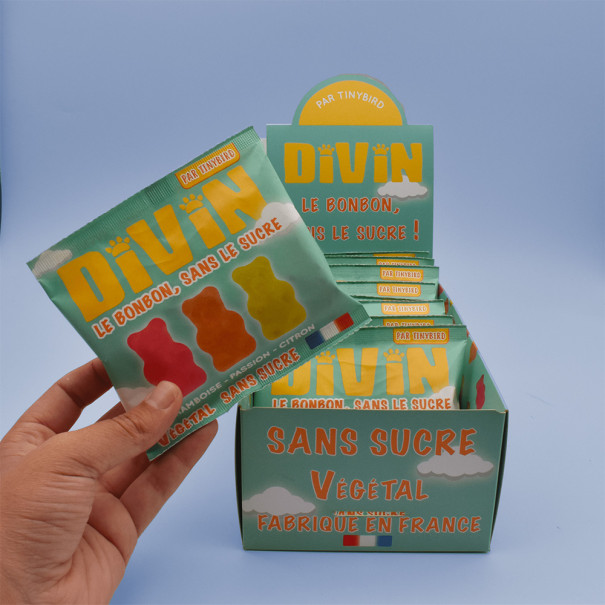 TINYBIRD - BONBONS DIVINS MULTIFRUITS VEGETAL SANS SUCRE SACHET 50G x10