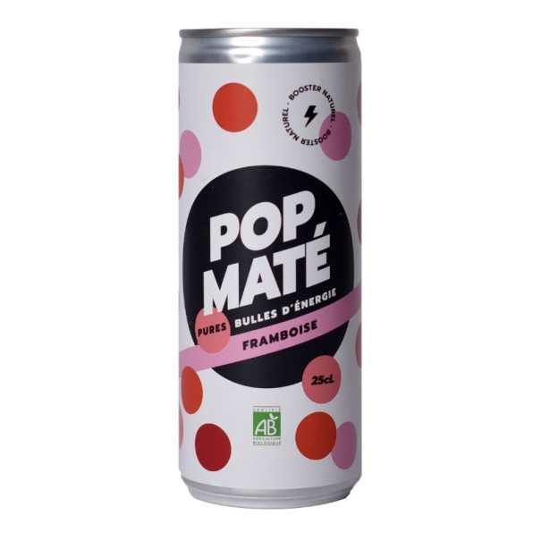POP MATE - MATE FRAMBOISE CANETTE 250ML X24 BIO