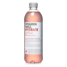 Vitamin Well - Hydrate rhubarbe fraise bouteille PET 500ml x12