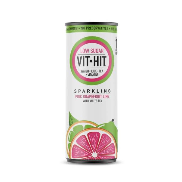 Vit Hit - Boisson fonctionnelle pétillante pamplemousse citron vert canette 330ml x12
