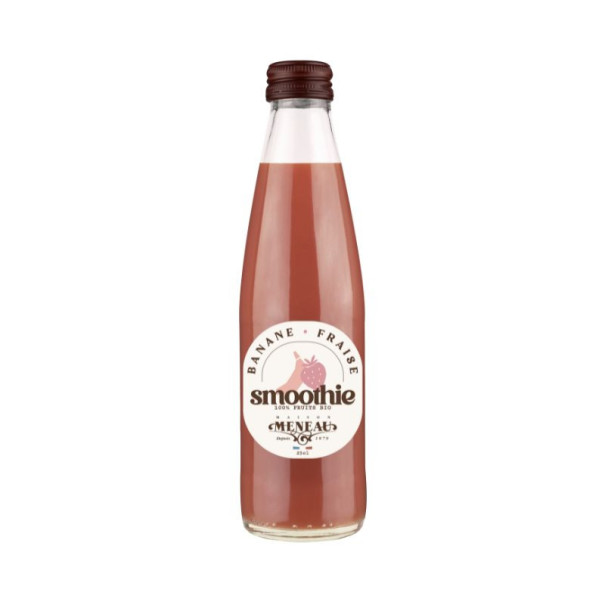 MENEAU - SMOOTHIE FRAISE BANANE BOUTEILLE VERRE 250ML x12 BIO