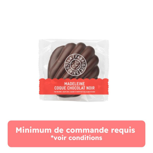 La fabrique à Cookies - Madeleine nature coque de chocolat noir 60g x12