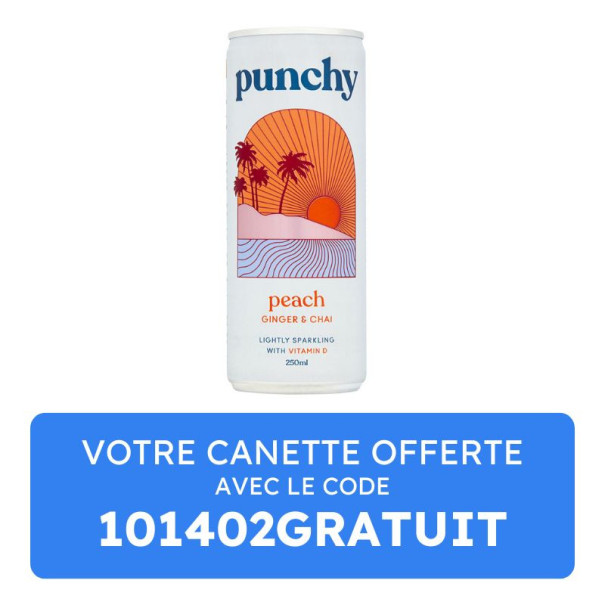 PUNCHY - SODA PEACH GINGER CHAI CANETTE 250ML x1