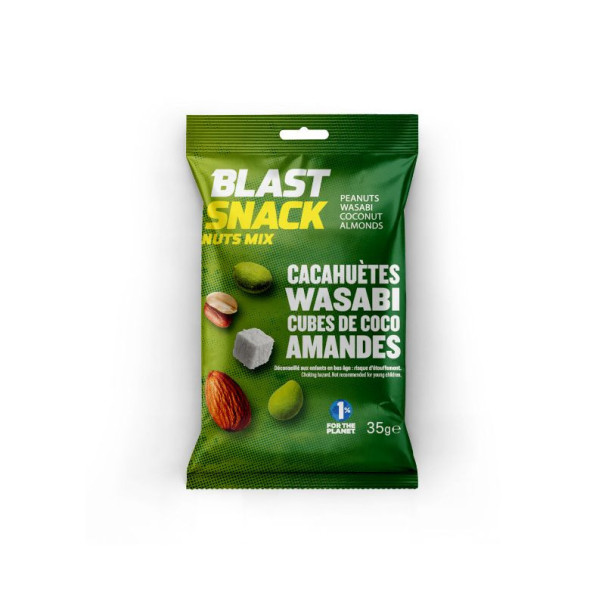 Blast Snack - Mix graines cacahuètes wasabi amandes cubes de coco 35g x15