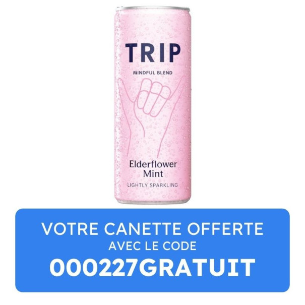 TRIP - EAU PETILLANTE FLEUR DE SUREAU - MENTHE MINDFUL BLEND CAN ALU 330ML x1