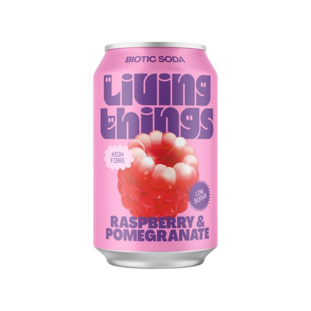 Living Things - Soda prébiotique pétillant framboise grenade 330ml x12