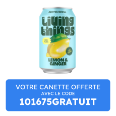 LIVING THINGS - SODA PREBIOTIQUE PETILLANT CITRON GINGEMBRE 330ML x1
