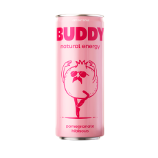 BUDDY - Boisson pétillante focus saveur grenade hibiscus canette 250ml x12 bio