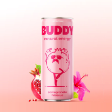 BUDDY - Boisson pétillante focus saveur grenade hibiscus canette 250ml x12 bio