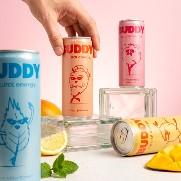 BUDDY - Boisson focus pétillante mangue passion canette 250ml x12 bio