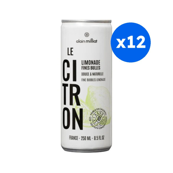 ALAIN MILLIAT - LE CITRON LIMONADE CANETTE 250ML X12 BIO