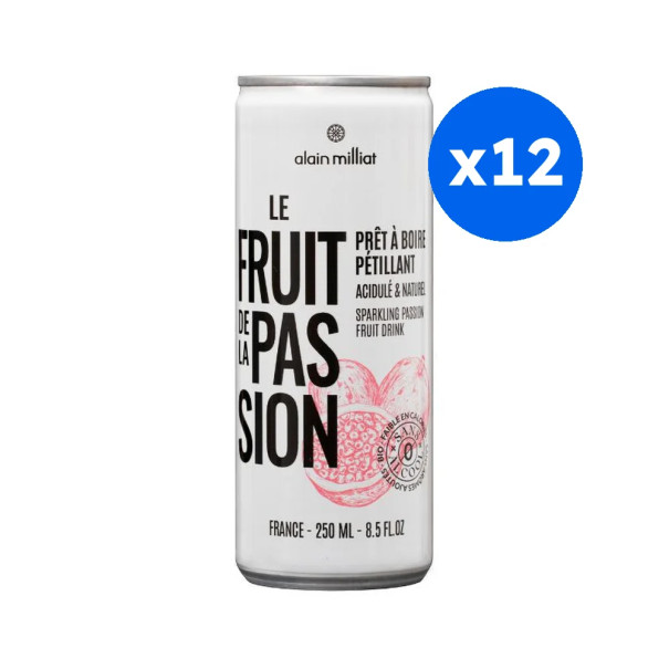 ALAIN MILLIAT - LE FRUIT DE LA PASSION PETILLANT CANETTE 250ML X12 BIO
