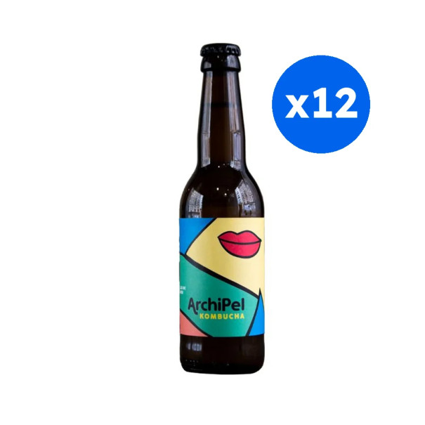 ARCHIPEL - KOMBUCHA FEUILLES DE FIGUIER BOUTEILLE VERRE 330ML x12 BIO