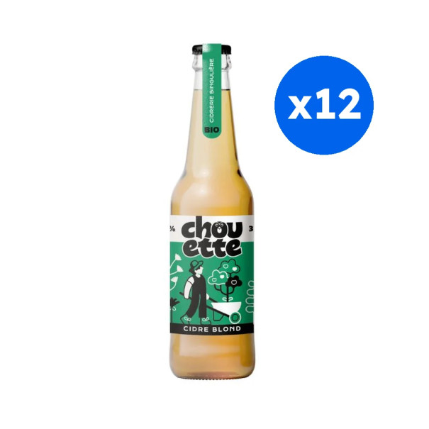 CHOUETTE - CIDRE BLOND BLOND ALC. 5% BOUTEILLE VERRE 330ML x12 BIO