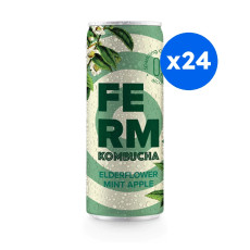 FERM - KOMBUCHA FLEUR DE SUREAU MENTHE POMME CANETTE 250ML x24 BIO