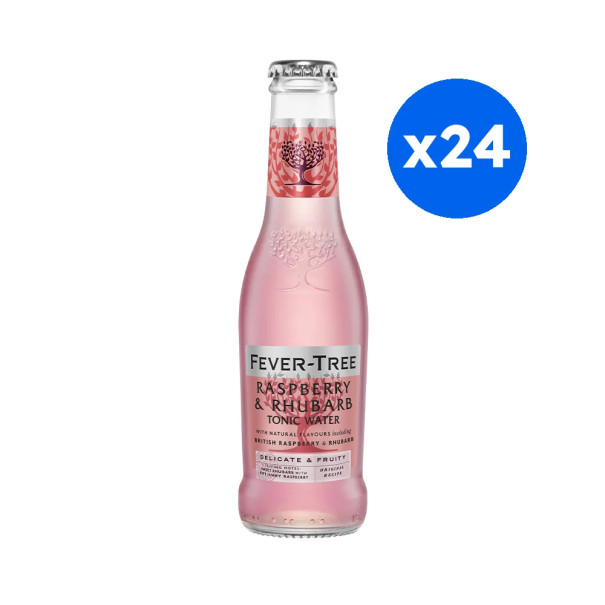 FEVER-TREE - PREMIUM FRAMBOISE ET RHUBARBE TONIC WATER BOUTEILLE VERRE 200ML x24