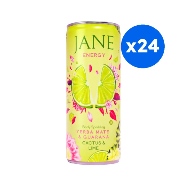 JANE - ENERGY BOISSON PETILLANTE CACTUS CITRON VERT CANETTE 250ML x24
