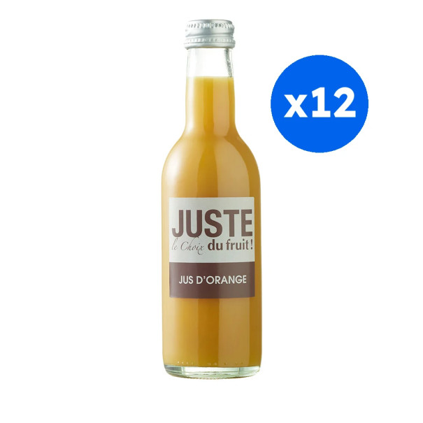 JUSTE LE CHOIX DU FRUIT - JUS ORANGE BOUTEILLE VERRE 250ML x12