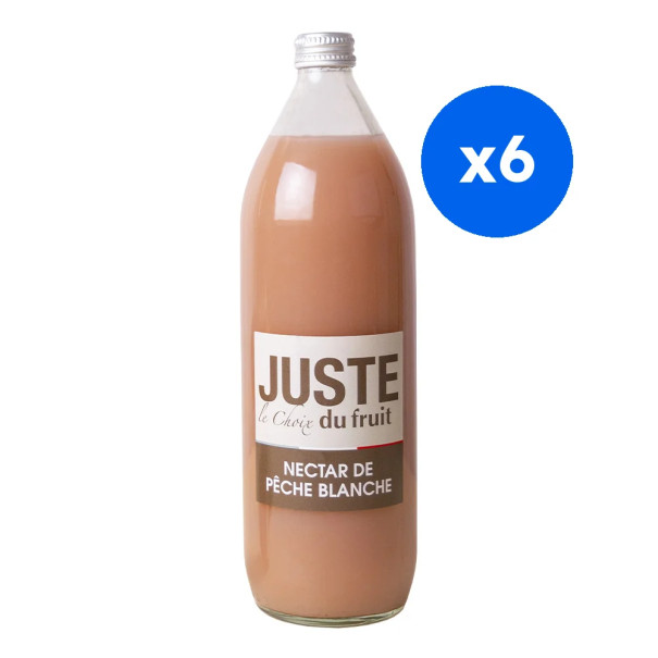 JUSTE LE CHOIX DU FRUIT - NECTAR PECHE BLANCHE BOUTEILLE VERRE 1L x6