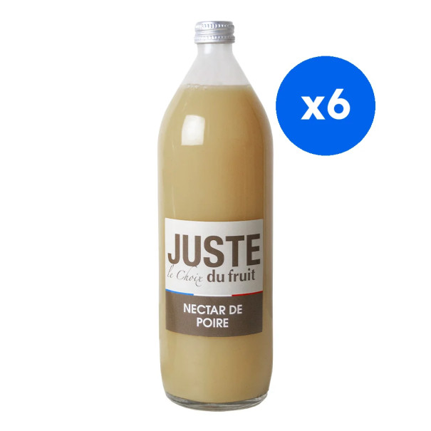 JUSTE LE CHOIX DU FRUIT - NECTAR POIRE BOUTEILLE VERRE 1L x6