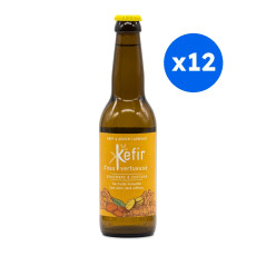 KEFIR EAU VERTUEUSE - GINGEMBRE CURCUMA BOUTEILLE VERRE 330ML x12 BIO