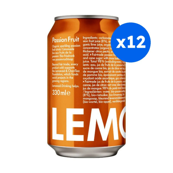 LEMONAID - FRUIT DE LA PASSION CANETTE 330ML x12 BIO