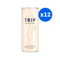 TRIP - EAU PETILLANTE PECHE GINGEMBRE INFUSION CBD CANETTE ALU 250ML x12