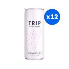 TRIP - EAU PETILLANTE SUREAU MENTHE INFUSION CBD CANETTE ALU 250ML x12