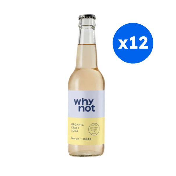 WHY NOT - SODA CRAFT CITRON MATE BOUTEILLE VERRE 330ML x12 BIO