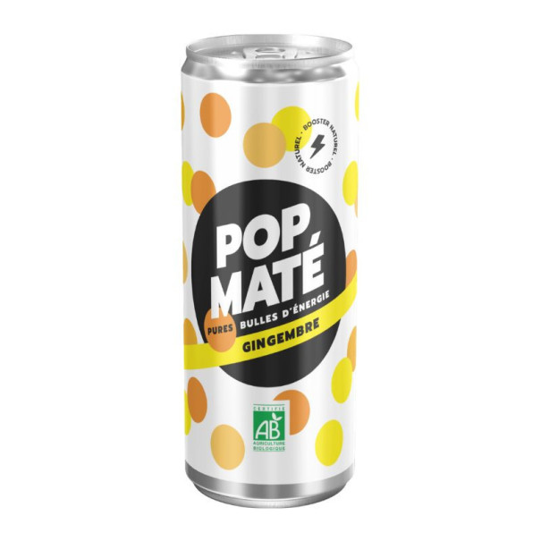 Pop Maté -  Maté gingembre canette 250ml x24 Bio