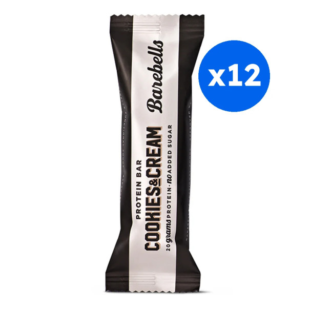 BAREBELLS - PROTEIN BARRES COOKIES AND CREAM 54G x12