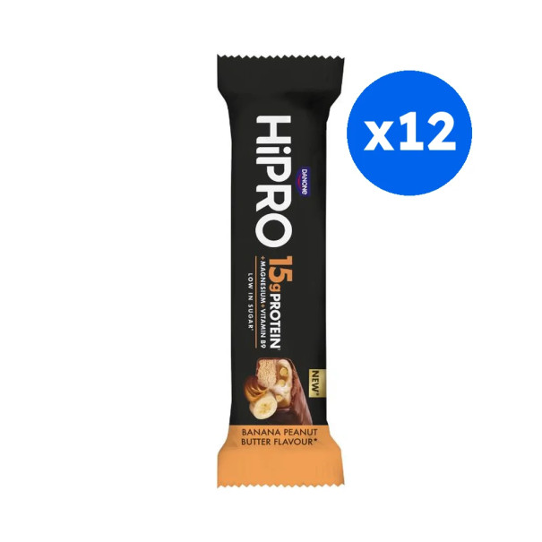 HIPRO - BARRE PROTEINEE SAVEUR BANANE BEURRE DE CACAHUETE45G X12