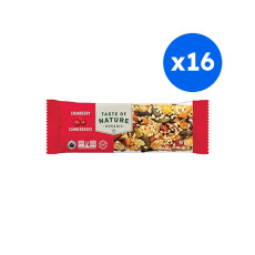 TASTE OF NATURE - BARRE DE CEREALES CRANBERRIES 40G x16 BIO