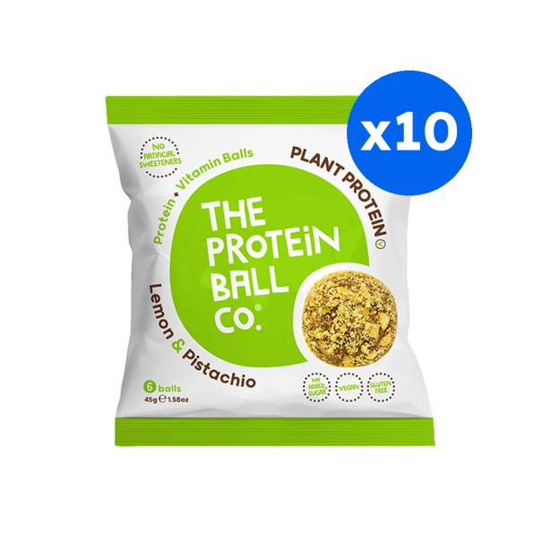 THE PROTEIN BALL - LEMON + PISTACHIO PLANT PROTEIN 45G x10