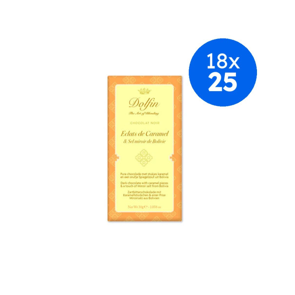 DOLFIN - CHOCOLAT NOIR CARAMEL BEURRE SALE 30G x25